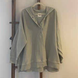 Aerie Oversized Hooded Half Button Textured